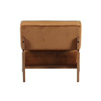 Cid Joy 30 Inch Accent Chair, Low Profile, Camel Brown Velvet, Wood Frame - BM317557