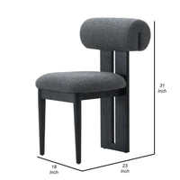 Cid Rita 18 Inch Dining Side Chair, Set of 2, Gray Polyester, Black Wood - BM317564