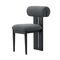 Cid Rita 18 Inch Dining Side Chair, Set of 2, Gray Polyester, Black Wood - BM317564