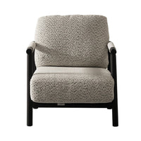 Cid Bali 28 Inch Accent Chair, Gray Polyester, Cushions, Black Metal, Wood - BM317585