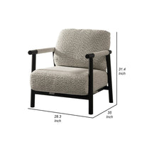 Cid Bali 28 Inch Accent Chair, Gray Polyester, Cushions, Black Metal, Wood - BM317585