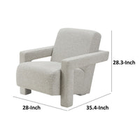 Cid Lily 28 Inch Accent Chair, Light Gray Polyester, Foam Cushions, Wood - BM317595