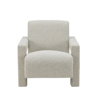 Cid Lily 28 Inch Accent Chair, Foam Cushioned Plush Beige Polyester Fabric - BM317596