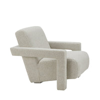 Cid Lily 28 Inch Accent Chair, Foam Cushioned Plush Beige Polyester Fabric - BM317596