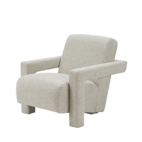 Cid Lily 28 Inch Accent Chair, Foam Cushioned Plush Beige Polyester Fabric - BM317596