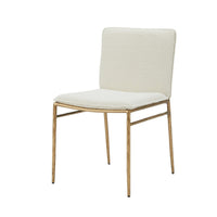 Cid Abby 19 Inch Side Dining Chair, Off White, Brass Gold Finished Legs - BM317597