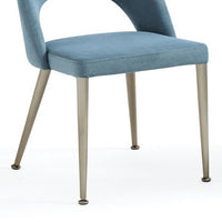 Tim 22 Inch Dining Side Chair Set of 2, Blue, Brass Stainless Steel Legs - BM317603