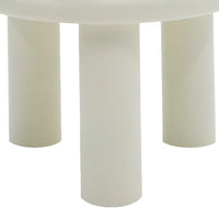 Cid Finley 20 Inch Side End Table, Round Tiered Design, White Gloss Wood - BM317609