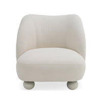 Reno Loy 31 Inch Accent Chair, White Polyester, Modern Round Legs - BM317611