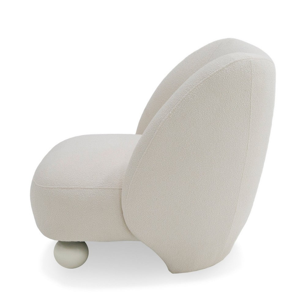 Reno Loy 31 Inch Accent Chair, White Polyester, Modern Round Legs - BM317611