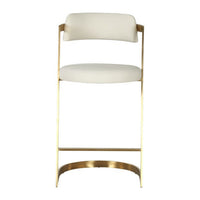 Cid Sandra Counter Height Stool Chair, Beige Pleather, Gold Steel Frame - BM317613