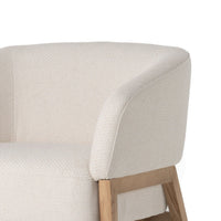 Reno Gis 33 Inch Accent Chair, Off White Fabric, Foam, Solid Wood Frame - BM317625