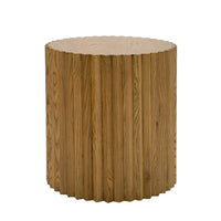 Cid Eliott 20 Inch Side End Table, Round, Walnut Brown Solid Poplar Wood - BM317634