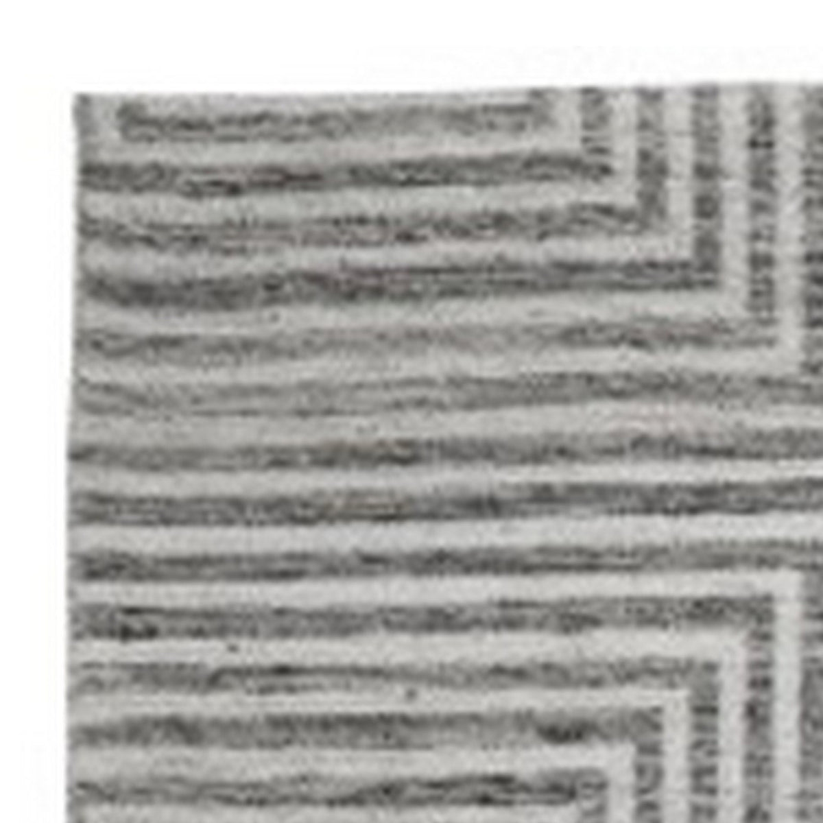 Seni 5 x 7 Medium Area Rug, Geometric Pattern Machine Woven, Black Ivory  - BM318237