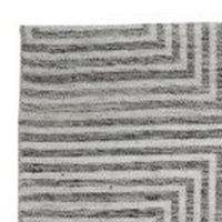 Seni 5 x 7 Medium Area Rug, Geometric Pattern Machine Woven, Black Ivory  - BM318237