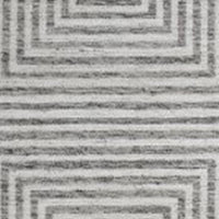 Seni 5 x 7 Medium Area Rug, Geometric Pattern Machine Woven, Black Ivory  - BM318237