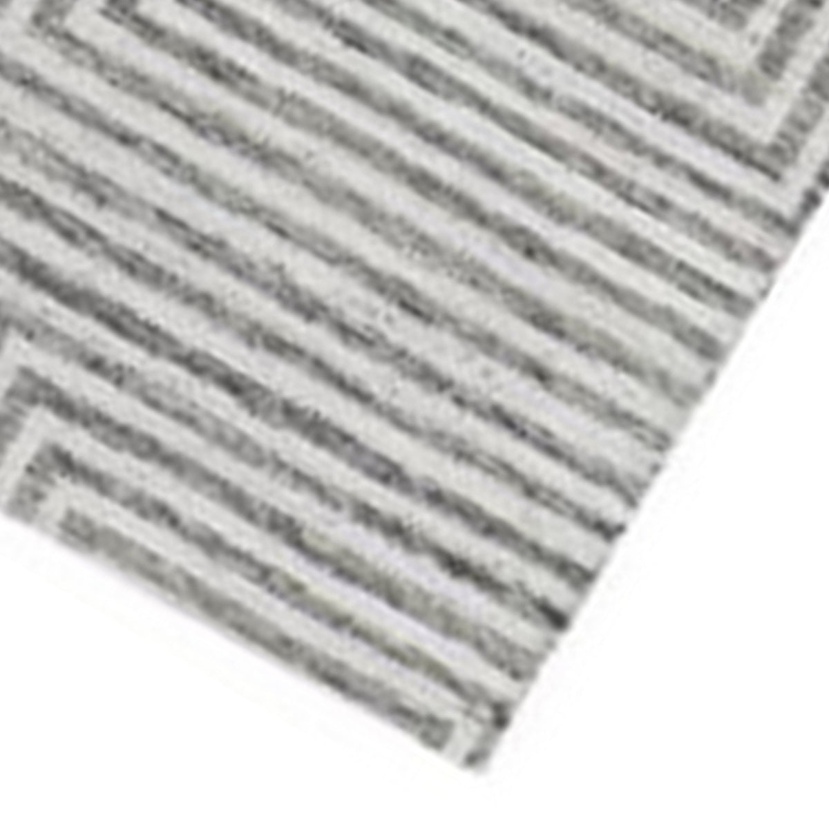 Seni 5 x 7 Medium Area Rug, Geometric Pattern Machine Woven, Black Ivory  - BM318237