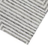 Seni 5 x 7 Medium Area Rug, Geometric Pattern Machine Woven, Black Ivory  - BM318237