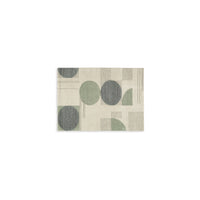 Laen 5 x 7 Medium Area Rug, Hand Tufted Geometric Shapes, Gray Wool  - BM318241