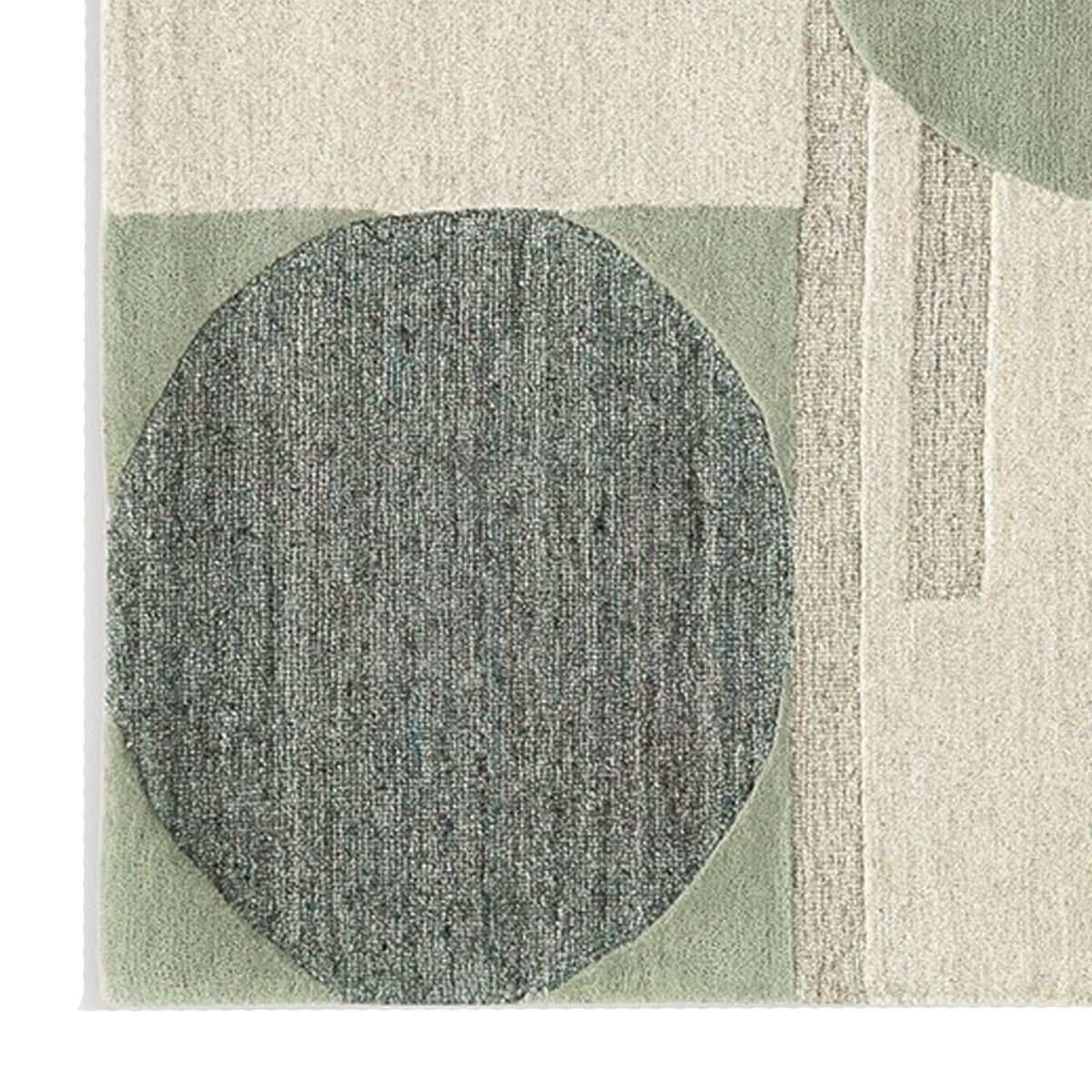 Laen 5 x 7 Medium Area Rug, Hand Tufted Geometric Shapes, Gray Wool  - BM318241