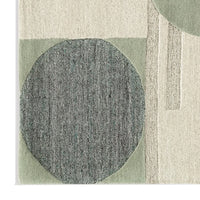 Laen 5 x 7 Medium Area Rug, Hand Tufted Geometric Shapes, Gray Wool  - BM318241