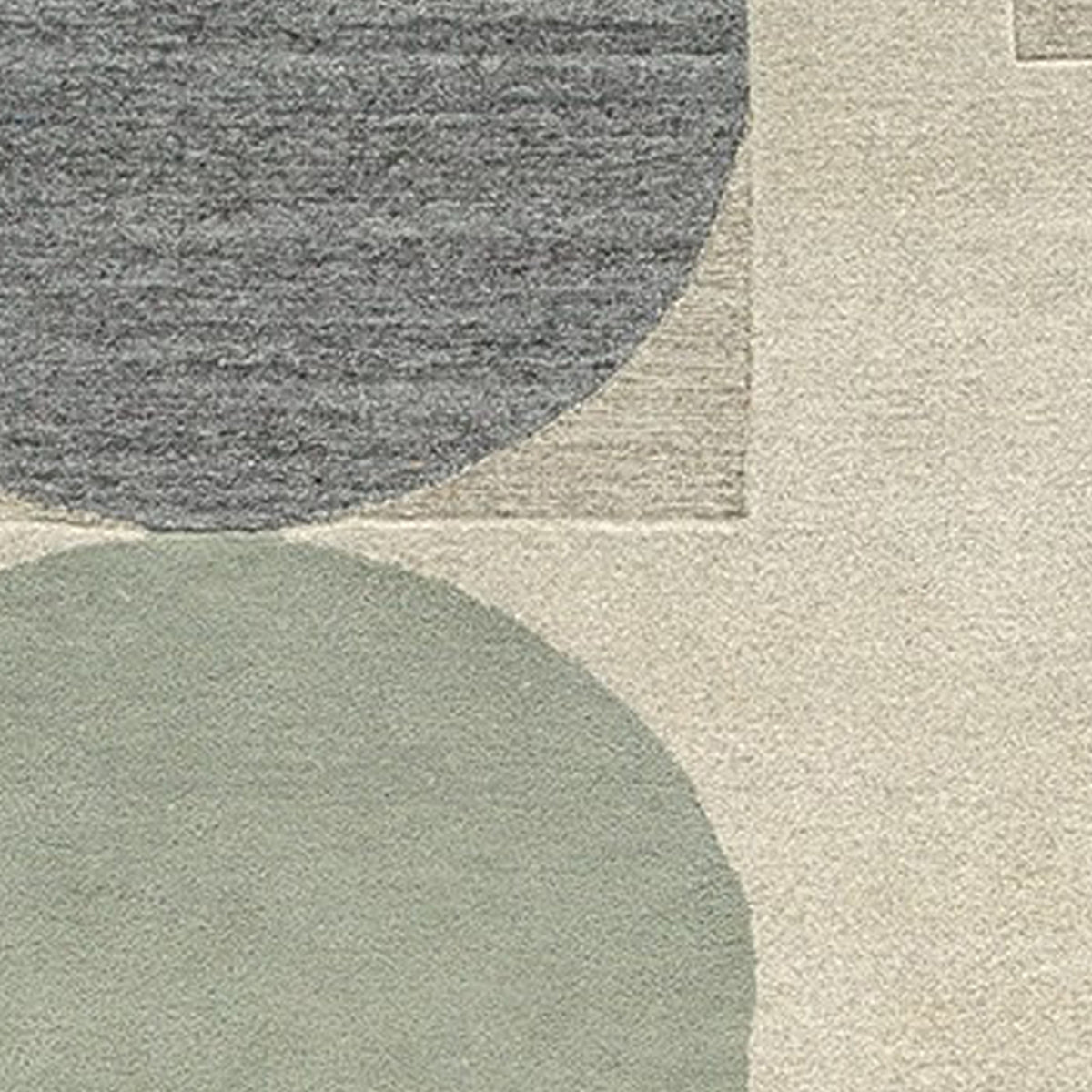 Laen 8 x 10 Large Area Rug, Hand Tufted Geometric Shapes, Gray Wool  - BM318242