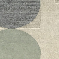 Laen 8 x 10 Large Area Rug, Hand Tufted Geometric Shapes, Gray Wool  - BM318242