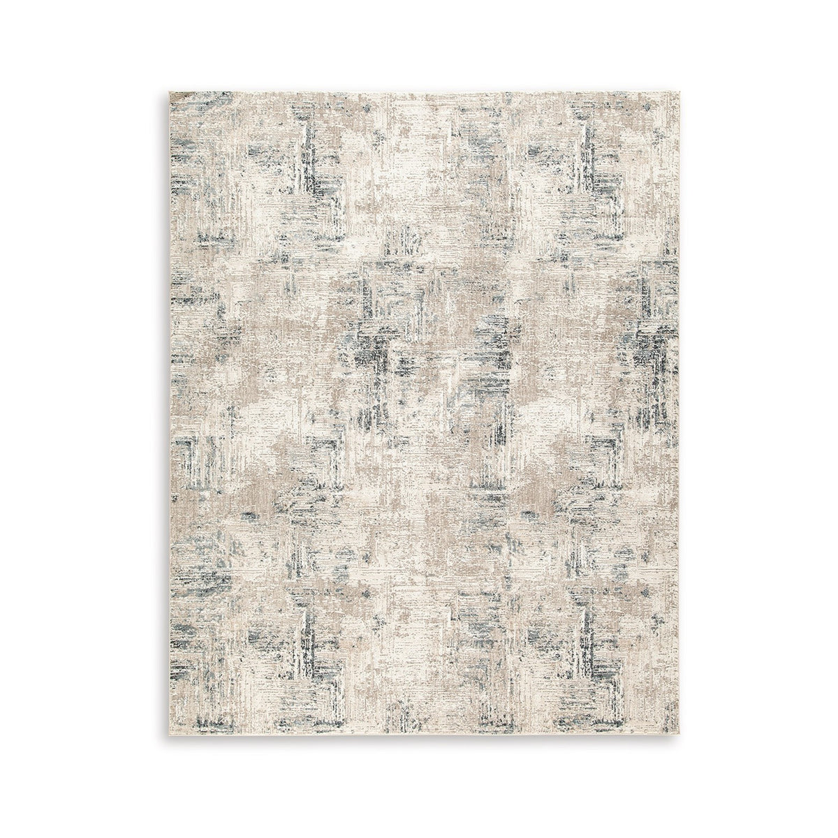 Toer 8 x 10 Large Area Rug, Abstract Impression Art, Machine Woven, Gray  - BM318246
