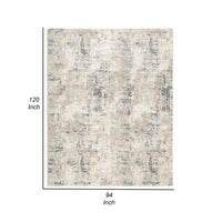 Toer 8 x 10 Large Area Rug, Abstract Impression Art, Machine Woven, Gray  - BM318246