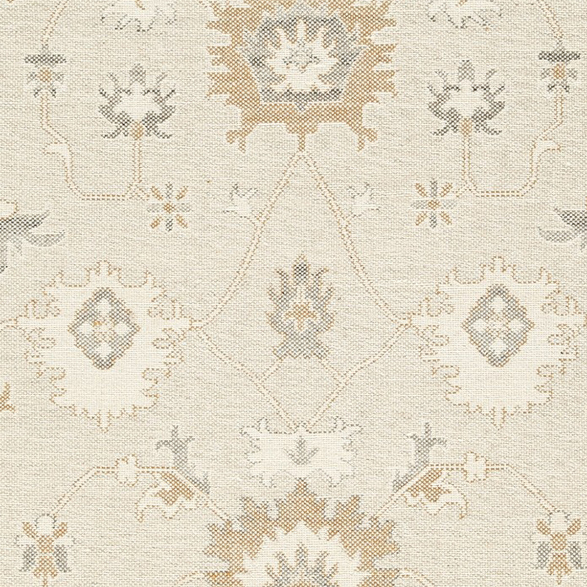 Kia 5 x 7 Medium Area Rug, Handwoven Floral Patterns, Beige Brown Wool  - BM318247