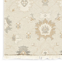 Kia 5 x 7 Medium Area Rug, Handwoven Floral Patterns, Beige Brown Wool  - BM318247