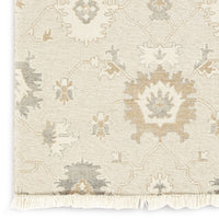 Kia 5 x 7 Medium Area Rug, Handwoven Floral Patterns, Beige Brown Wool  - BM318247