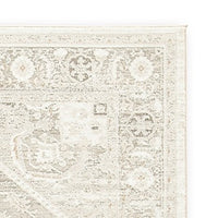 Wei 5 x 7 Medium Area Rug, Persian Inspired Medallion Motif, Beige Gray - BM318250