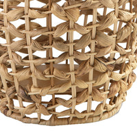 Enna 17 Inch Lantern, Bohemian Style, Candle Stand, Brown Rattan Woven - BM318251