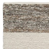 Rusy 5 x 7 Medium Area Rug, Handwoven Classic Stripes, Gray Polyester - BM318263