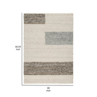 Rusy 5 x 7 Medium Area Rug, Handwoven Classic Stripes, Gray Polyester - BM318263