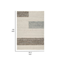 Rusy 8 x 10 Large Area Rug, Handwoven Classic Stripes, Gray Polyester - BM318264