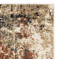 Vila 5 x 7 Medium Area Rug, Machine Woven Abstract Design, Brown Black - BM318265