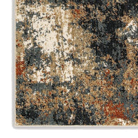 Vila 8 x 10 Large Area Rug, Machine Woven Abstract Design, Brown Black - BM318266