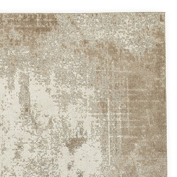 Lae 8 x 10 Large Area Rug, Machine Woven Abstract Art Design, Brown Gray - BM318270