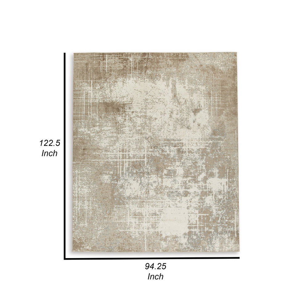 Lae 8 x 10 Large Area Rug, Machine Woven Abstract Art Design, Brown Gray - BM318270