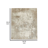 Lae 8 x 10 Large Area Rug, Machine Woven Abstract Art Design, Brown Gray - BM318270