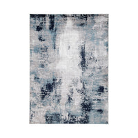 Nel 8 x 10 Large Area Rug, Machine Woven Abstract Design, Blue White - BM318271