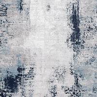 Nel 8 x 10 Large Area Rug, Machine Woven Abstract Design, Blue White - BM318271