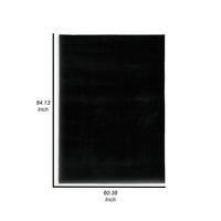 Stebin 5 x 7 Medium Area Rug, Shag Style, Abstract Design Black Polyester - BM318274