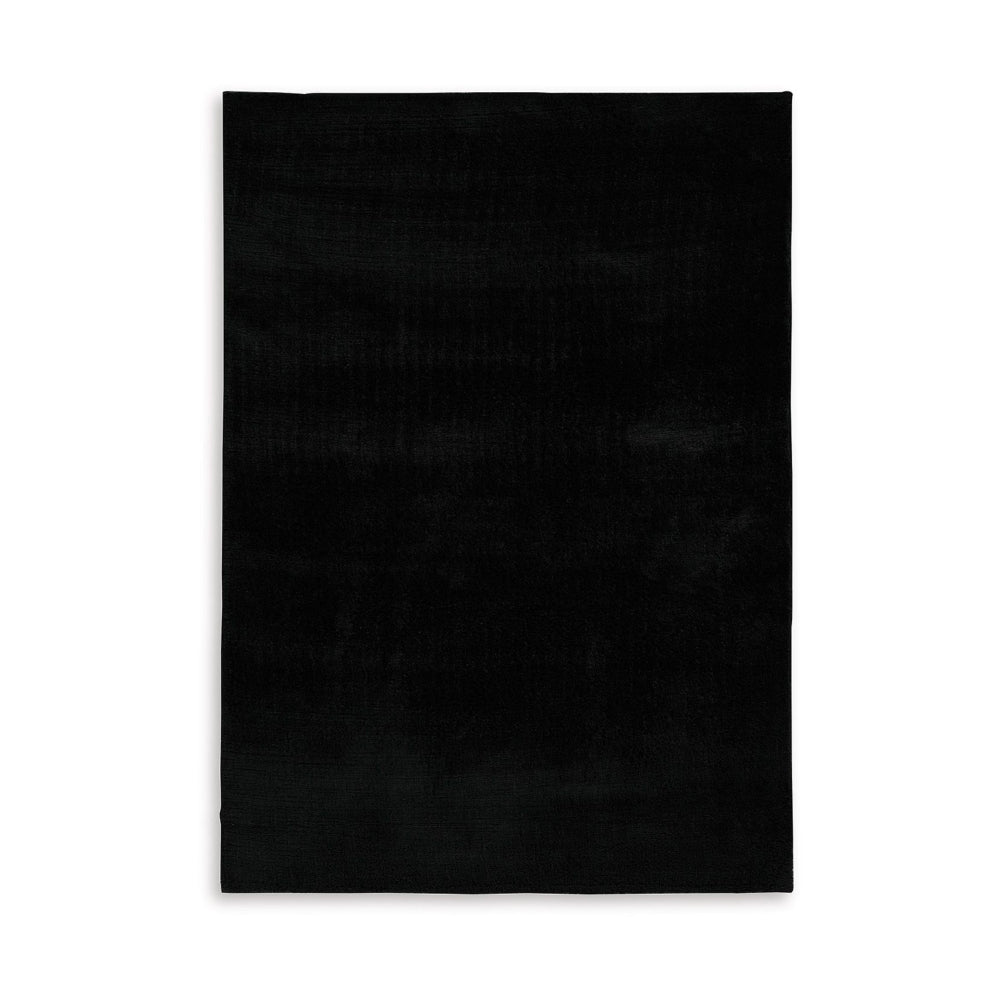 Stebin 8 x 10 Large Area Rug, Shag Style Abstract Design Black Polyester - BM318275