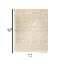 Aden 8 x 10 Large Area Rug, Handwoven Basket Weave Design, Beige Polyester - BM318276