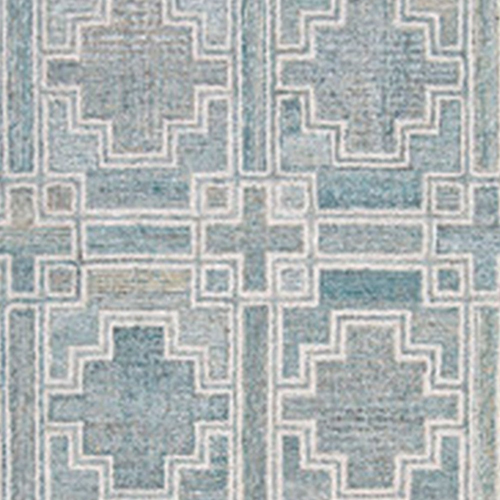 Lesy 5 x 7 Medium Area Rug, Hand Tufted Geometric Design, Gray, Ivory Wool - BM318277