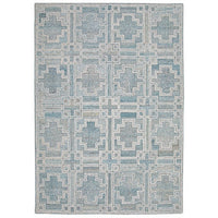 Lesy 5 x 7 Medium Area Rug, Hand Tufted Geometric Design, Gray, Ivory Wool - BM318277