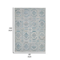 Lesy 8 x 10 Large Area Rug, Hand Tufted Geometric Design, Gray, Ivory Wool - BM318278